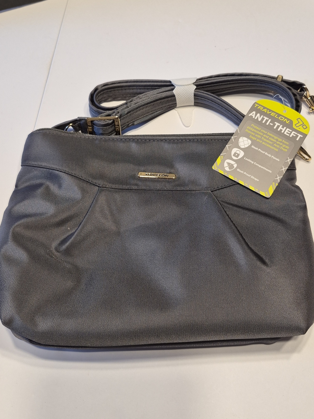 Travelon Anti-Theft Crossbody Bag in Charcoal Gray